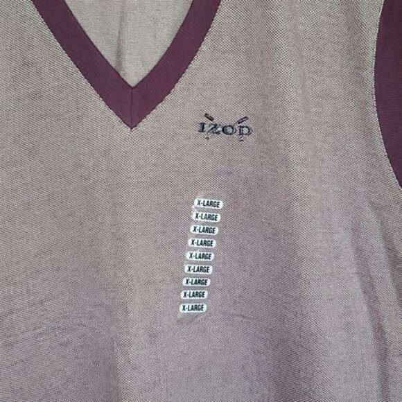 Izod Golf Embroidered Vneck Sz XL Burgandy Vest - Picture 3 of 8